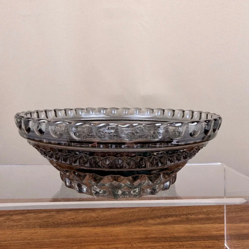 Anchor Hocking Wexford Smoky Grey Glass Dessert Bowls Set of 4 Berry Bowls 5.5